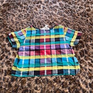 Ace & Jig Colorful Plaid Short Sleeve Top